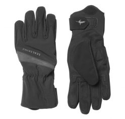 Męskie Wodoodporne Rękawiczki Rowerowe Na Każdą Pogodę. Czarne rękawiczki męskie SEALSKINZ, bez wzorów, z materiału, biznesowe. Za 269.90 zł.