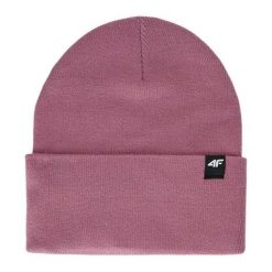 Czapka zimowa damska outdoor. Czerwone czapki i kapelusze damskie 4f, na zimę, z aplikacjami, z dzianiny, biznesowe. Za 71.99 zł.
