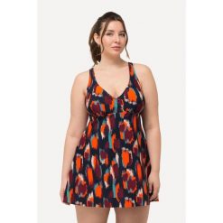 Damskie Sukienka kąpielowa kropki miękkie miseczki regulowane ramiączka. Niebieskie kostiumy jednoczęściowe damskie Ulla Popken, plus size, bez wzorów, z elastanu, sportowe, plus size. Za 279.99 zł.