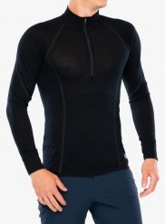 Bluza termoaktywna Sensor Merino Active Tee LS Zip. Czarne bluzy męskie Sensor, m, bez wzorów, ze skóry, bez kaptura. Za 351.99 zł.