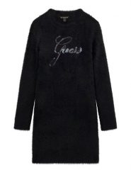 Guess Sukienka dzianinowa J6BK05 Z1294 Czarny Regular Fit. Czarne sukienki dla dziewczynek Guess, z aplikacjami, z dzianiny, bez ramiączek. Za 284.99 zł.