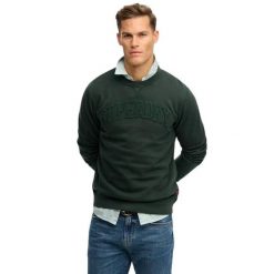 Bluza z okrągłym dekoltem w kolorze ton w ton Superdry Vintage Athletic. Niebieskie bluzy męskie Superdry., l, bez wzorów, prążkowane, bez kaptura. Za 332.35 zł.