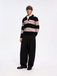 Sweter polo z wełną - wielobarwny. Swetry przez głowę męskie Reserved, l, bez wzorów, z dzianiny, bez kołnierzyka. Za 229.99 zł.
