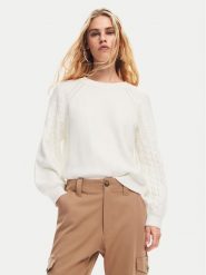 Desigual Sweter Regina 24WWJF35 Biały Regular Fit. Białe swetry damskie Desigual, xl, bez wzorów, z syntetyku, bez kołnierzyka, bez ramiączek, bez kaptura. Za 189.99 zł.