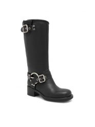 Badura Kozaki MANGUALDE-V1272-215 Czarny. Czarne kozaki damskie Badura, ze skóry, bez obcasa, na płaskiej podeszwie. Za 479.99 zł.