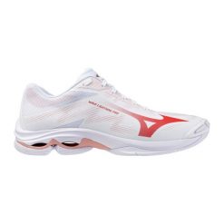 Damskie buty halowe Mizuno Wave Lightning Pro. Białe obuwie sportowe damskie Mizuno, bez wzorów, z gumy, na fitness i siłownię, mizuno wave. Za 419.99 zł.