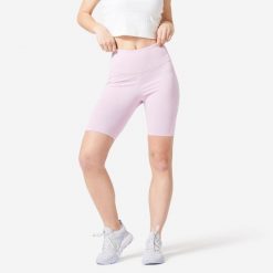 Szorty krótkie fitness damskie Nyamba 520. Czerwone szorty sportowe damskie DOMYOS, m, bez wzorów, z bawełny, eleganckie, z podwyższonym stanem, na fitness i siłownię. Za 59.99 zł.