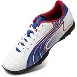 Buty piłkarskie Puma V6.11 Tarfy Junior białe. Białe buty sportowe męskie Puma, bez zapięcia, do piłki nożnej. Za 206.99 zł.