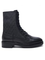 Calvin Klein Trzewiki HW0HW02194 Czarny. Czarne botki damskie Calvin Klein, ze skóry, bez obcasa, na płaskiej podeszwie, bez zapięcia. Za 843.66 zł.