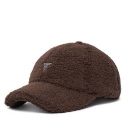 Czapka z daszkiem Guess. Brązowe czapki i kapelusze damskie Guess, z aplikacjami. Za 264.99 zł.