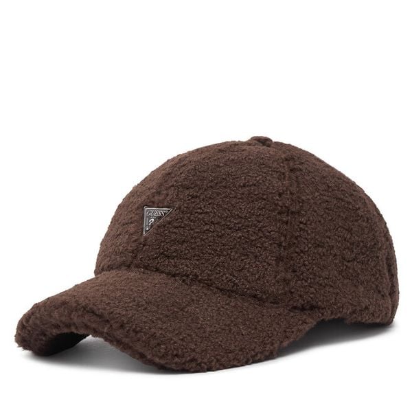 Czapka z daszkiem Guess. Brązowe czapki i kapelusze damskie Guess, z aplikacjami. Za 264.99 zł.
