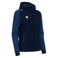Damska bluza z kapturem full zip Macron Atlas. Niebieskie bluzy damskie Macron, bez wzorów, z kapturem. Za 270.00 zł.
