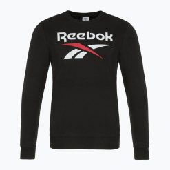 Bluza męska Reebok Identity Big Logo Fleece Crew. Czarne bluzy męskie Reebok, na zimę, m, bez wzorów, bez kaptura. Za 169.99 zł.