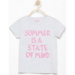 T-shirt z napisem - Jasny szary. Szare t-shirty damskie Reserved, l, bez wzorów, bez kołnierzyka. Za 49.99 zł.