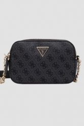 GUESS Szara kopertówka damska z logo Noelle II. Szare kopertówki damskie Guess, z aplikacjami, ze skóry ekologicznej, bez dodatków. W wyprzedaży za 419.99 zł.