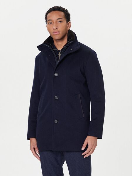 Paul&Shark Płaszcz wełniany 15312418 Granatowy Regular Fit. Niebieskie płaszcze męskie PAUL&SHARK, na zimę, m, bez wzorów, z kaszmiru, bez kaptura. Za 5,289.99 zł.