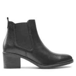 Botki Tamaris. Brązowe botki damskie Tamaris, bez obcasa, na słupku, bez zapięcia. Za 509.99 zł.