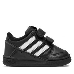 Sneakersy adidas. Czarne półbuty dziewczęce Adidas, bez wzorów, bez zapięcia. Za 149.99 zł.