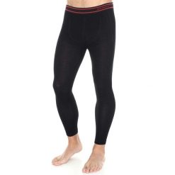 Legginsy wełniane z długą nogawką męskie Brubeck ACTIVE WOOL. Czarne legginsy sportowe męskie Brubeck, m, bez wzorów, z elastanu, długie, trekkingowe. Za 183.49 zł.