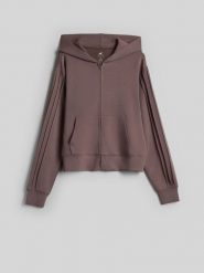 4F Bluza dresowa regular z modalem damska - brązowa XL. Brązowe bluzy damskie 4f, xl, bez wzorów, z dresówki, z kapturem. Za 199.99 zł.