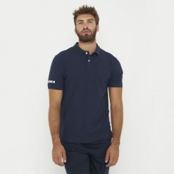 Koszulka polo męska ARIETE. Niebieskie koszulki polo męskie Legea, m, bez wzorów, z bawełny, klasyczne, bez ramiączek. Za 71.90 zł.