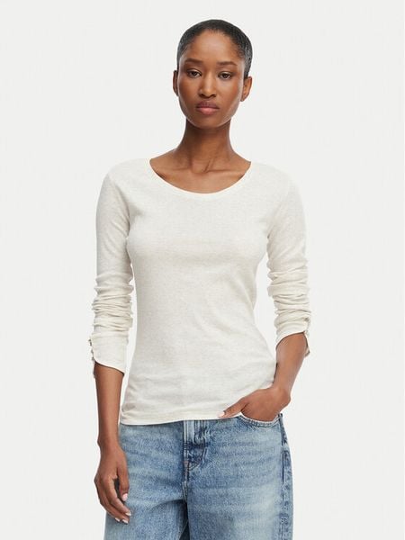 BOSS Bluzka Edeline 50566005 Kremowy Regular Fit. Białe bluzki damskie Boss, m, bez wzorów, z bawełny, bez kołnierzyka, bez ramiączek. Za 269.99 zł.