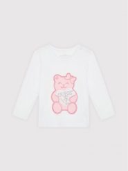 Guess Bluzka K1YI22 K6YW1 Biały Regular Fit. Białe bluzki dla dziewczynek Guess, z aplikacjami, z bawełny, bez ramiączek. Za 69.99 zł.