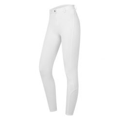 Spodnie jeździeckie full grip dla dziewczynek ELT Essential Silikon. Białe spodnie materiałowe dla dziewczynek ELT, bez wzorów, do jazdy konnej. Za 231.00 zł.