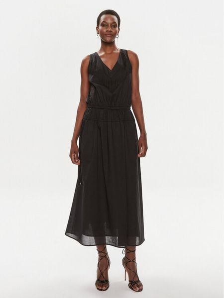 Pinko Sukienka codzienna Beginners 103740 A1XN Czarny Relaxed Fit. Czarne sukienki damskie Pinko, na co dzień, bez wzorów, z bawełny, bez kołnierzyka, bez ramiączek, proste. Za 679.00 zł.