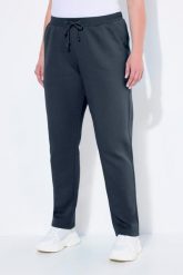 Damskie Spodnie dresowe miękki materiał wewnętrzny elastyczna gumka w pasie. Niebieskie spodnie dresowe damskie Ulla Popken, plus size, bez wzorów, z bawełny. Za 199.99 zł.