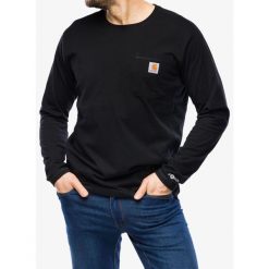 Koszulka z długim rękawem męska Carhartt Force Flex Pocket T-Shirt L/S. Czarne bluzki z długim rękawem męskie Carhartt, l, bez wzorów, bez kołnierzyka. Za 156.99 zł.