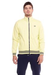 Bluza z bawełna z zamek błyskawiczny na co dzień. Żółte bluzy męskie LEONE 1947 APPAREL, xs, bez wzorów, z bawełny, bez kaptura, na fitness i siłownię. Za 252.56 zł.