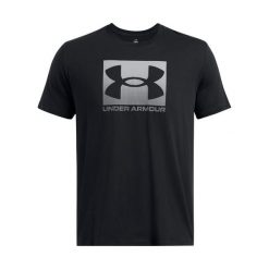 T-shirt Under Armour Boxed. Czarne koszulki sportowe męskie Under Armour, m, bez wzorów, bez kołnierzyka. Za 109.00 zł.