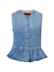 HUGO Bluzka jeansowa - Gimma Kobiety Bawełna (100%) niebieski, XS. Niebieskie bluzki damskie Hugo, xs, bez wzorów, z bawełny, klasyczne, bez kołnierzyka, bez ramiączek. Za 549.95 zł.
