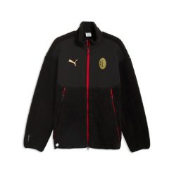 Kurtka prezentacyjna AC Milan Tech 2025/26. Czarne kurtki męskie Puma, bez wzorów, sportowe, bez kaptura. Za 322.00 zł.