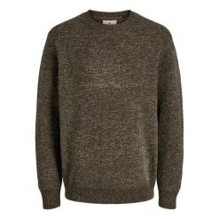 Sweter Jack & Jones Rollie dziany czekoladowy labrador. Brązowe swetry przez głowę męskie Jack&Jones, bez wzorów, bez kołnierzyka. Za 211.46 zł.