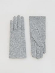 Rękawiczki z wełną - ciemnoszary. Szare rękawiczki damskie Reserved, bez wzorów, z wełny. Za 69.99 zł.