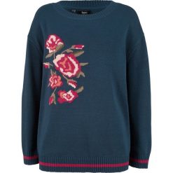 Sweter w kwiaty bonprix ciemnoniebieski wzorzysty. Swetry damskie bonprix. Za 54.99 zł.