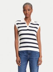 Tommy Hilfiger Sweter WW0WW45655 Granatowy Regular Fit. Niebieskie swetry damskie Tommy Hilfiger, xl, bez wzorów, z bawełny, bez kołnierzyka, bez ramiączek, bez kaptura. Za 359.99 zł.