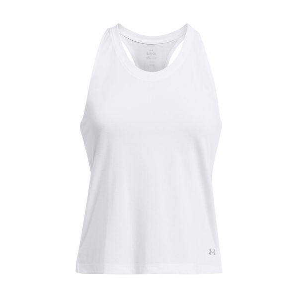 Damski tank top Under Armour Launch. Białe t-shirty damskie Under Armour, bez wzorów, z materiału, sportowe, bez kołnierzyka. Za 204.50 zł.