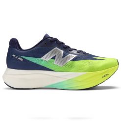 Buty damskie New Balance FuelCell SC Elite V5 WRCEL7UH – granatowe. Niebieskie obuwie sportowe damskie New Balance, bez wzorów, z materiału, do biegania. Za 1,199.99 zł.