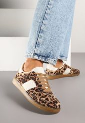 Panterkowe Sneakersy Tenisówki w Kultowym Stylu Neolithaen. Trampki i tenisówki damskie Renee, bez wzorów, z jeansu, eleganckie, bez zapięcia. Za 74.99 zł.