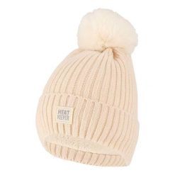 Czapka termiczna damska + pompon Jeden rozmiar - 2 sztuki. Białe czapki i kapelusze damskie HEAT KEEPER, bez wzorów, z elastanu, sportowe. W wyprzedaży za 140.45 zł.
