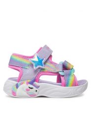 Skechers Sandały Unicorn Dreams Sandal-Dreamy Unicorns 303107N/LVMT Fioletowy. Fioletowe sandały dziewczęce Skechers, ze skóry, bez zapięcia. Za 149.99 zł.