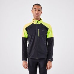 Kurtka do biegania męska Kiprun Run 900 Warm Regul. Czarne kurtki męskie KIPRUN, m, bez wzorów, z materiału, sportowe, bez kaptura. Za 299.99 zł.