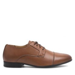 Półbuty Lanetti. Brązowe eleganckie półbuty Lanetti, wizytowe, bez zapięcia. Za 149.99 zł.