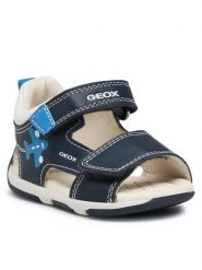 Geox Sandały B Sandal Tapuz Boy B150XB000BCC0693 Granatowy. Niebieskie sandały chłopięce Geox, ze skóry, bez zapięcia. Za 159.99 zł.
