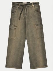Guess Jeansy J5RA13 D5J40 Złoty Relaxed Fit. Żółte jeansy dla dziewczynek Guess, z bawełny. Za 159.99 zł.