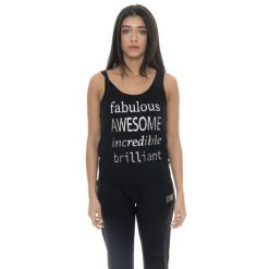 Odzież sportowa lekka z bawełna na co dzień. Czarna obuwie sportowe damskie LEONE 1947 APPAREL, bez wzorów, z bawełny, na fitness i siłownię. W wyprzedaży za 69.47 zł.