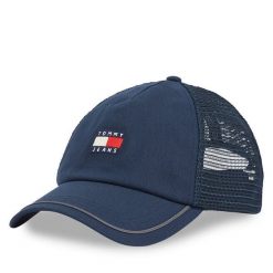 Czapka z daszkiem Tommy Jeans. Niebieskie czapki i kapelusze męskie Tommy Jeans, bez wzorów, z jeansu. Za 129.99 zł.